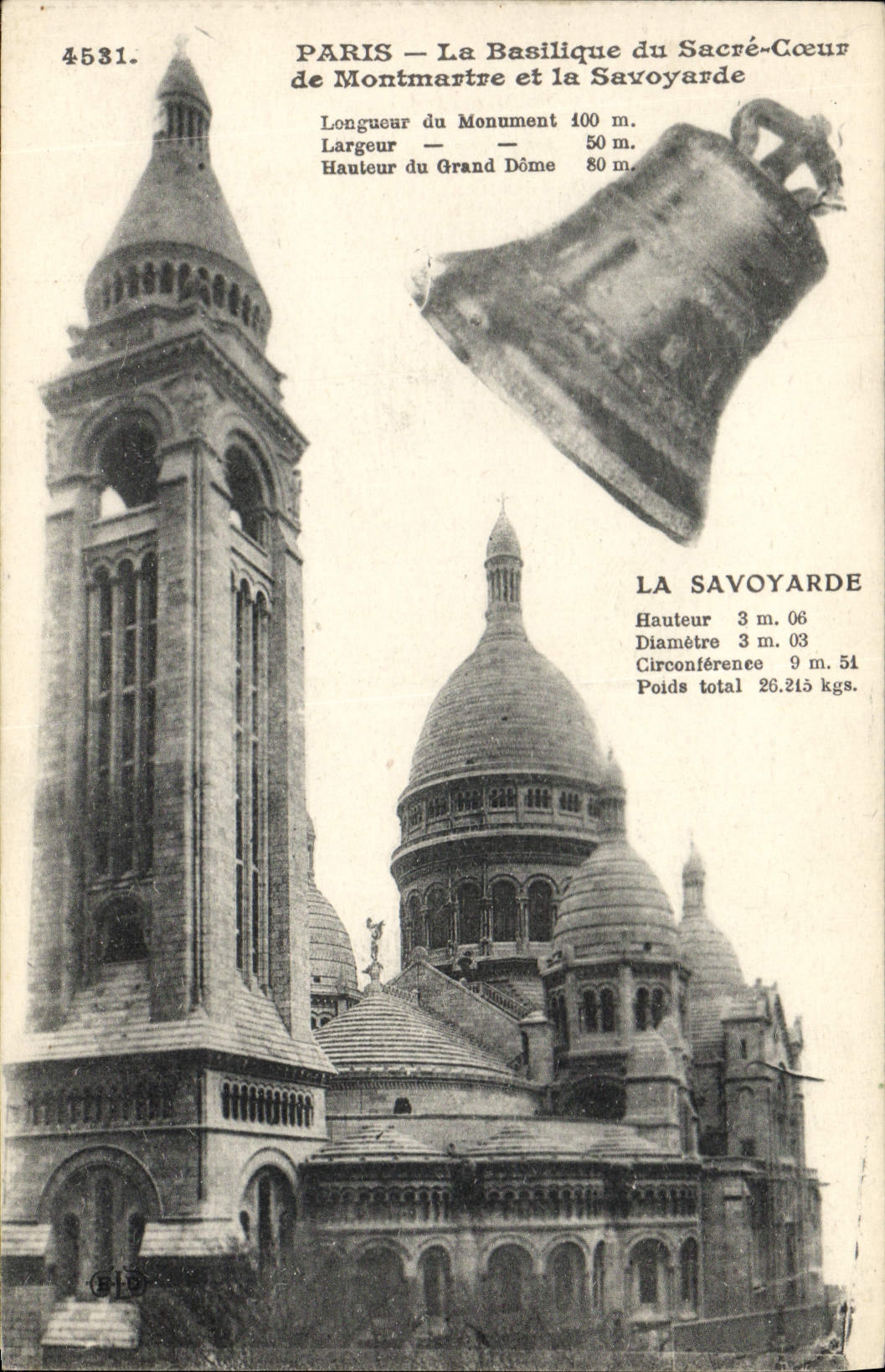 CPA Cloche Paris La basilique du Sacre Coeur de Montmartre et la Savoyarde