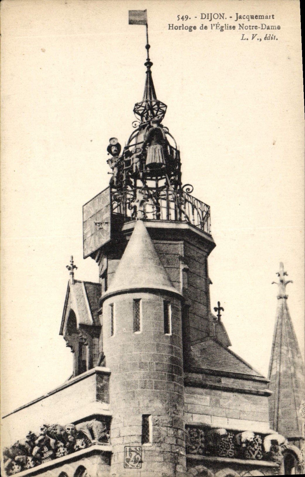 CPA Cloche Dijon Jacquemart Horloge de l'eglise Notre Dame
