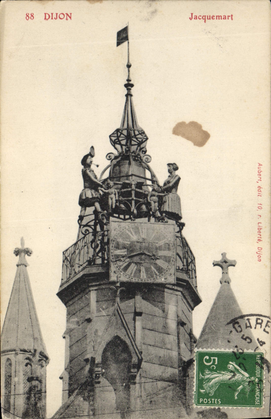 Vintage Postcard Bell Dijon Jacquemart