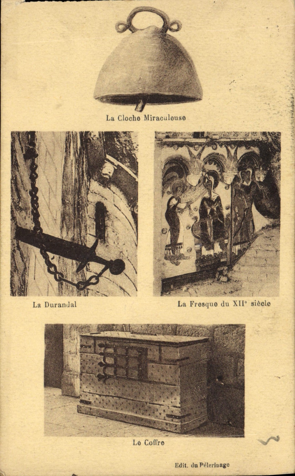 Vintage Postcard miraculous Bell Durandal the trunk