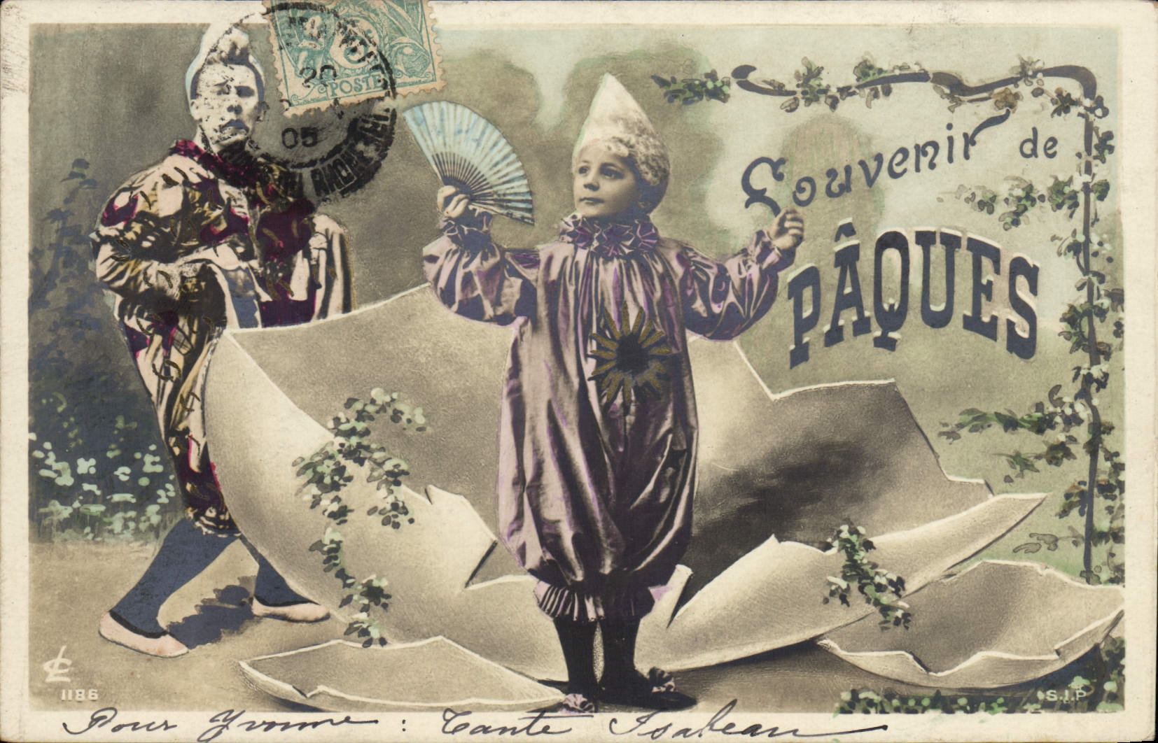 CPA Souvenir de Paques Clown 