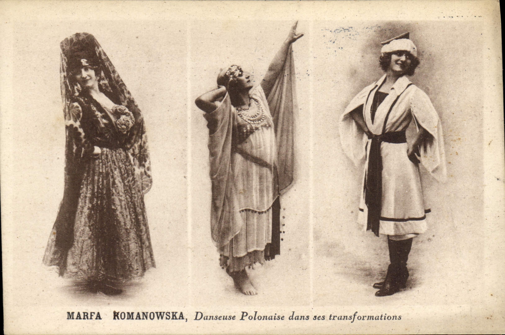 CPA Marfa Komanowska Danseuse Polonaise dans ses transformations 