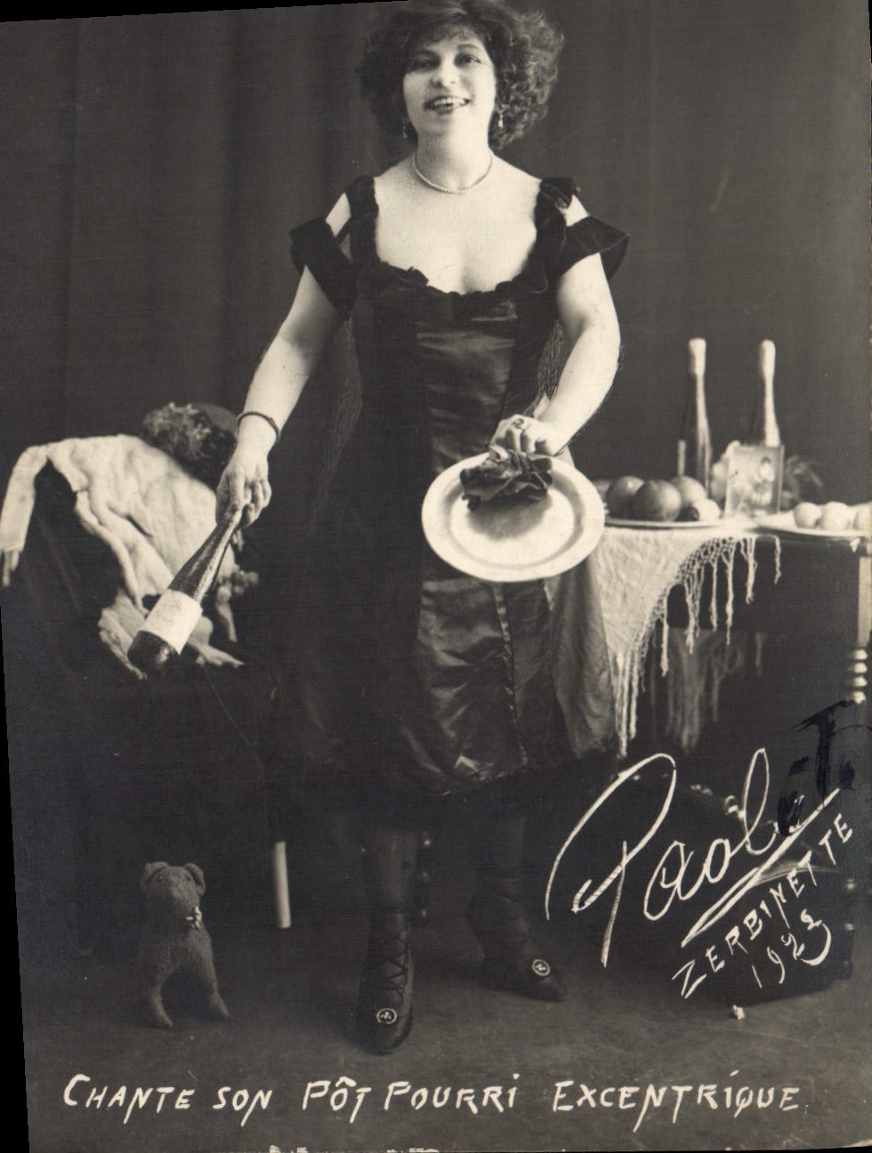 Postal canta su Pote Descompuesto excéntrico Zerbinette 1923