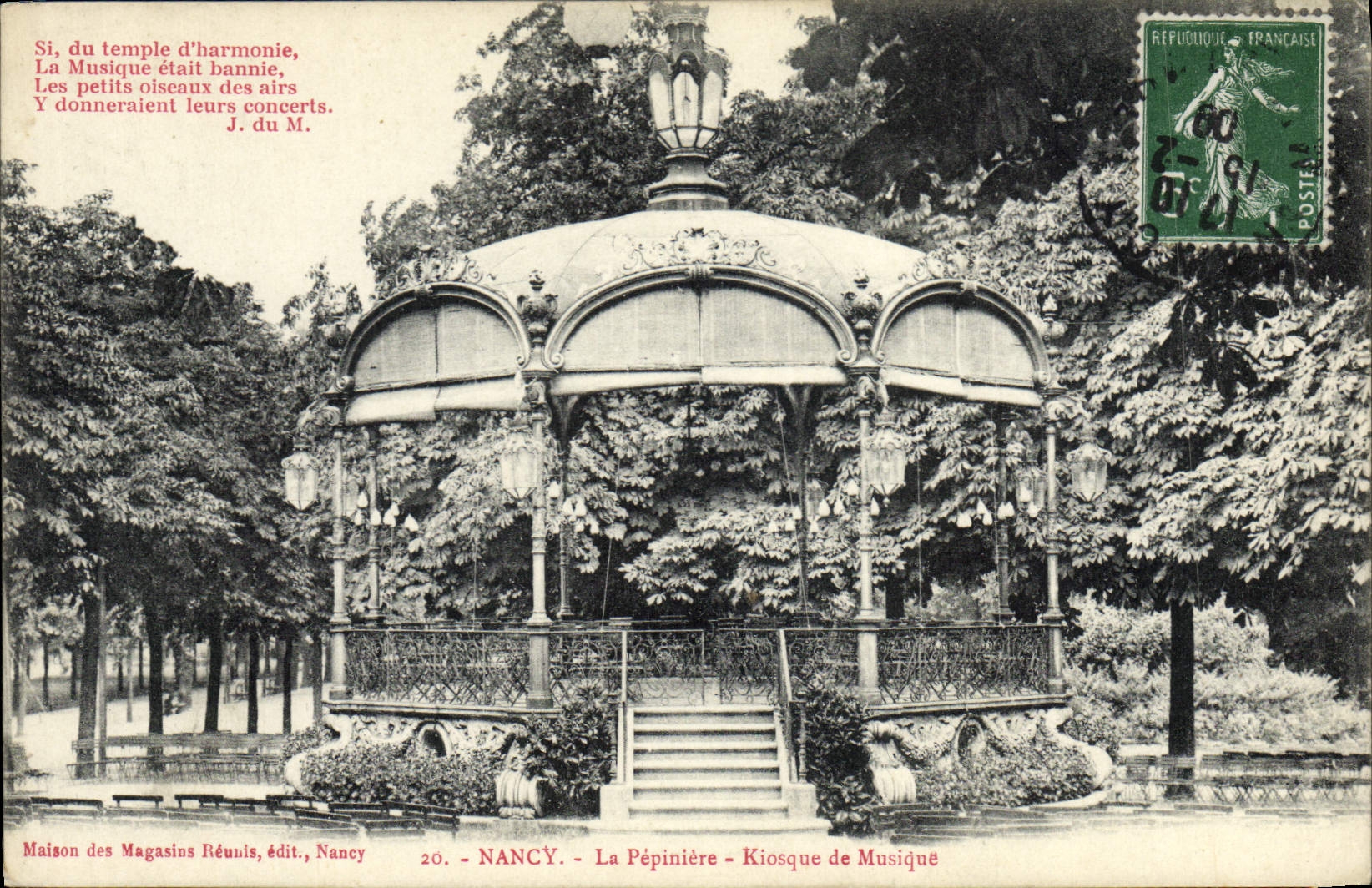 CPA Kiosque de musique La Pepiniere Nancy
