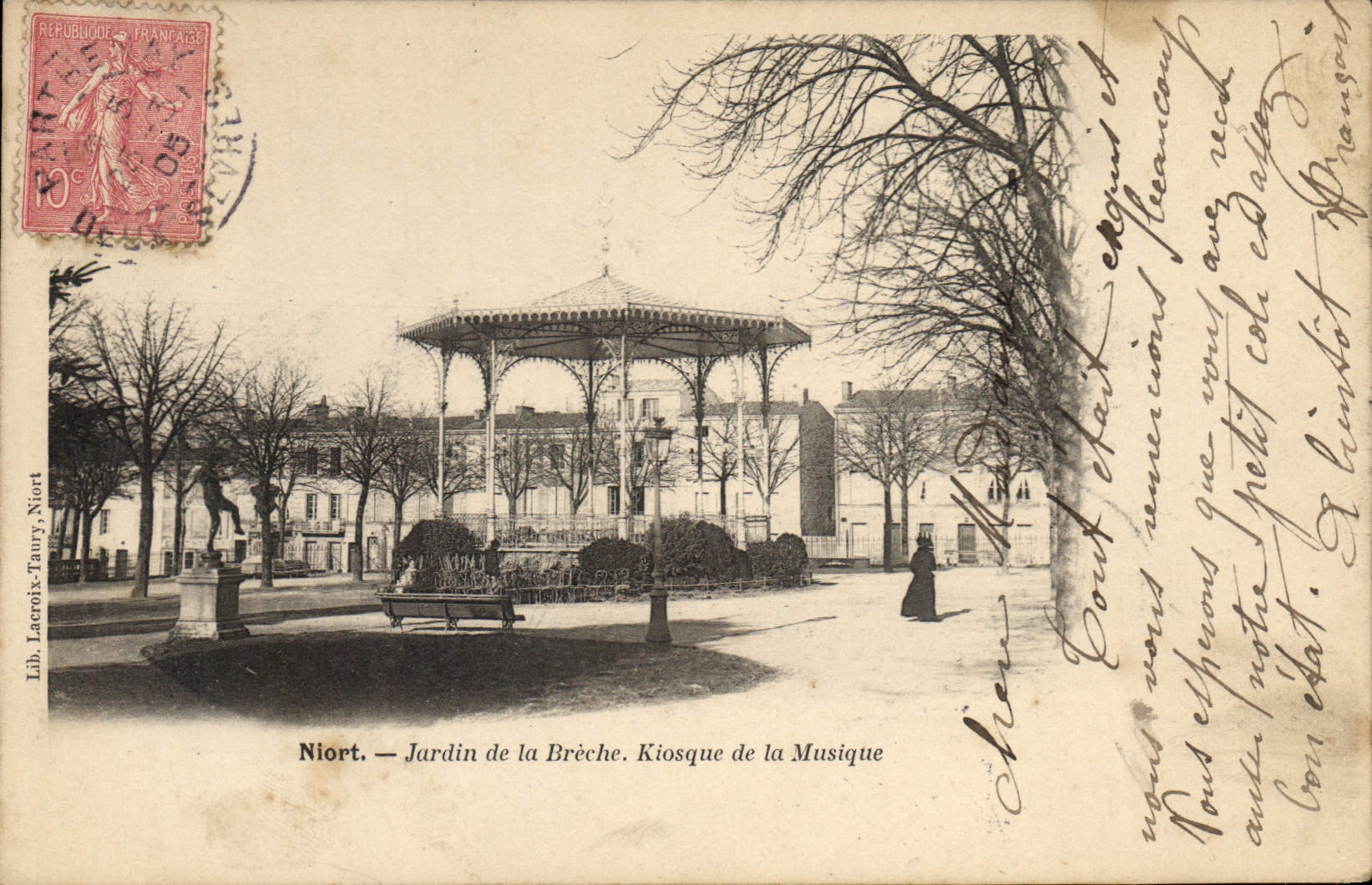 Postal Quiosco de la música Jardín de la Infracción Niort