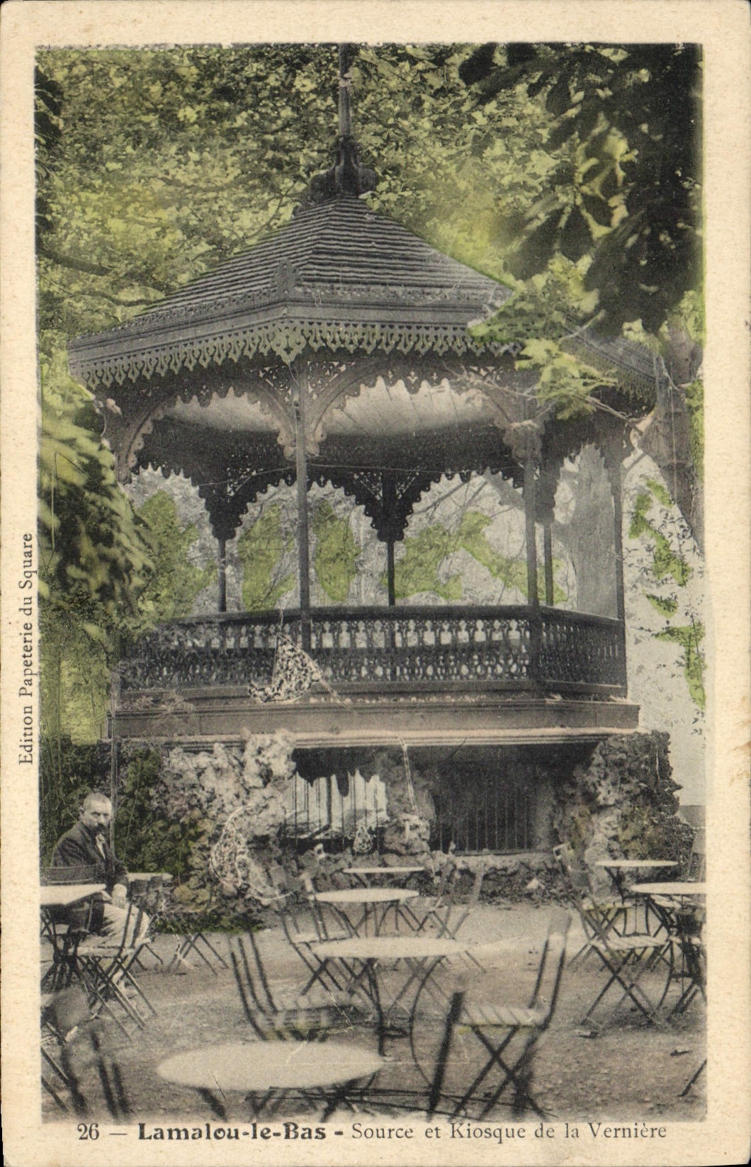 Postal Lamalou los Baños Fuente y Quiosco del Verniere