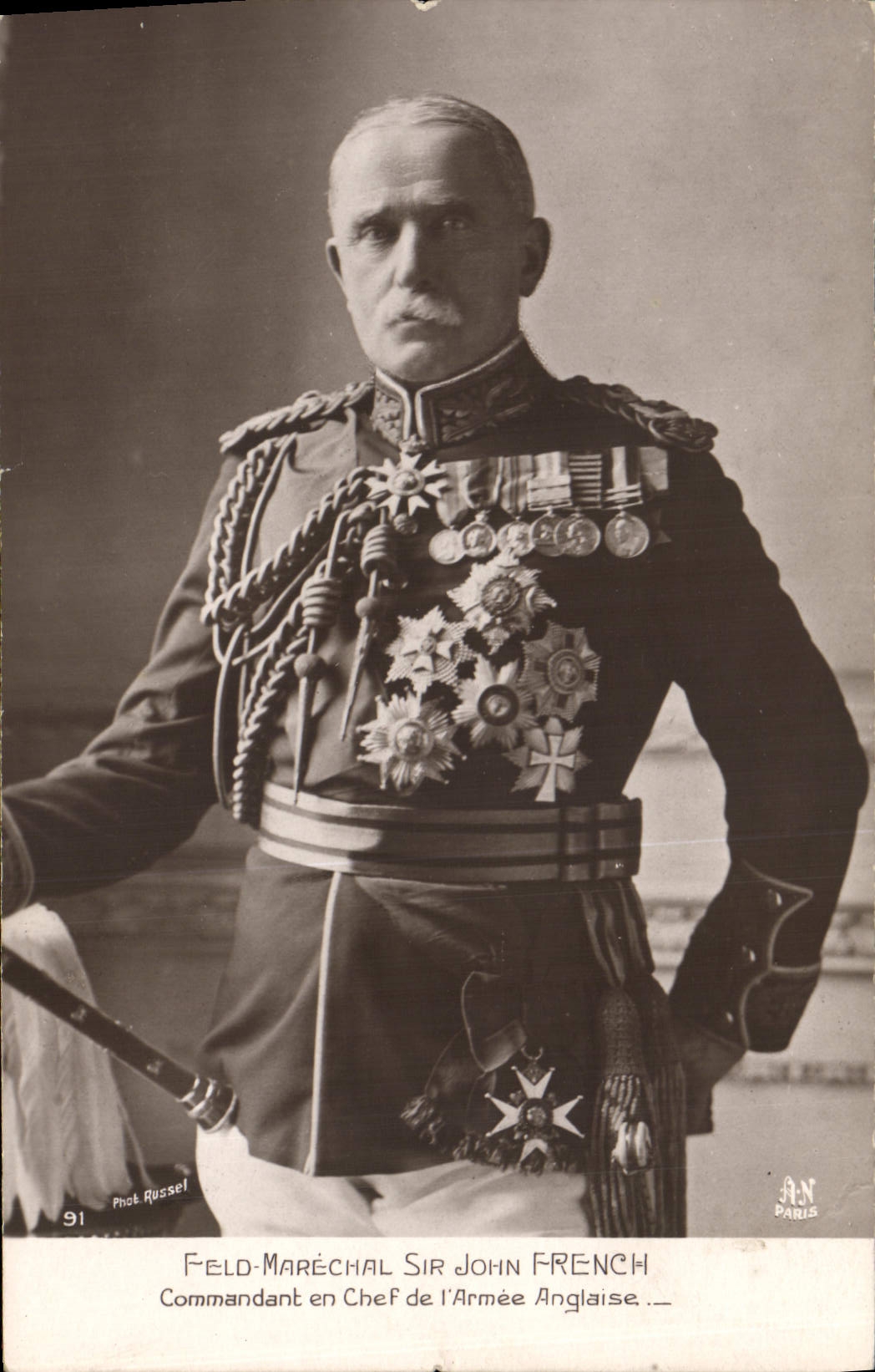 CPA Militaria Feld Marechal Sir John French Commandant en chef de l'armee anglaise 