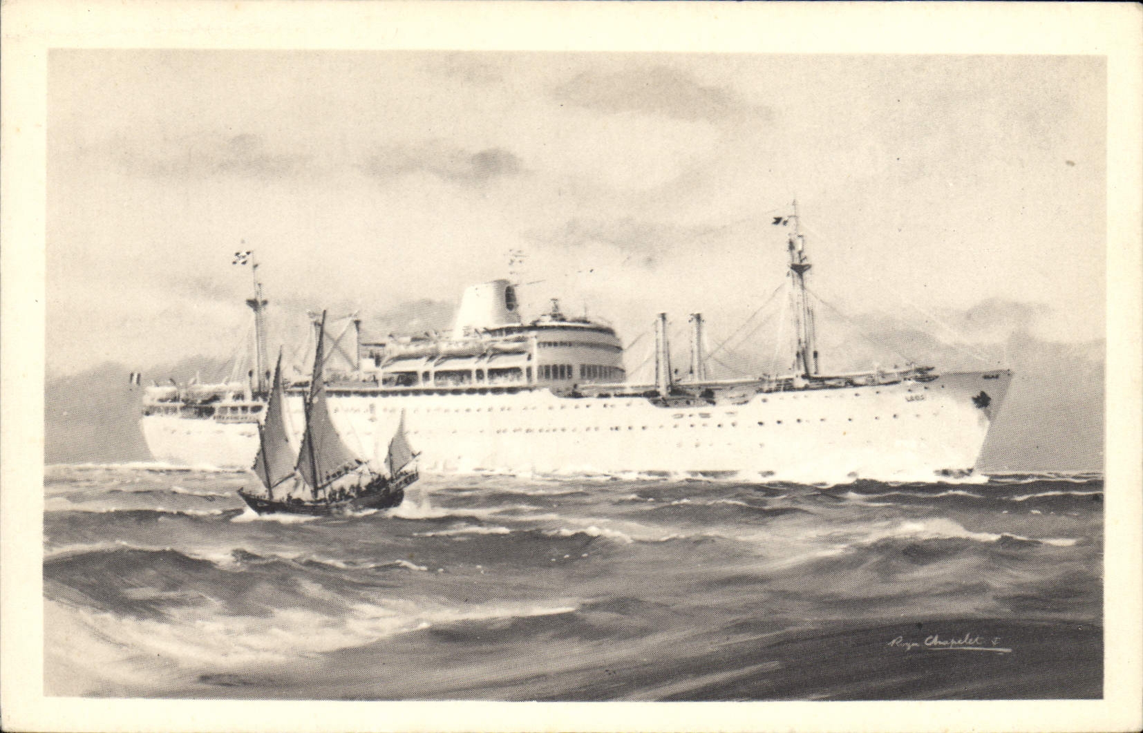 CPA Bateau Compagnie des Messageries Maritimes 