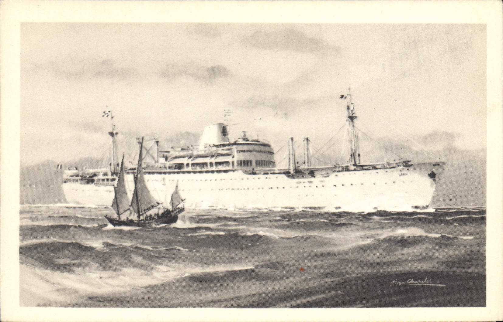 CPA Bateau Compagnie des Messageries Maritimes 