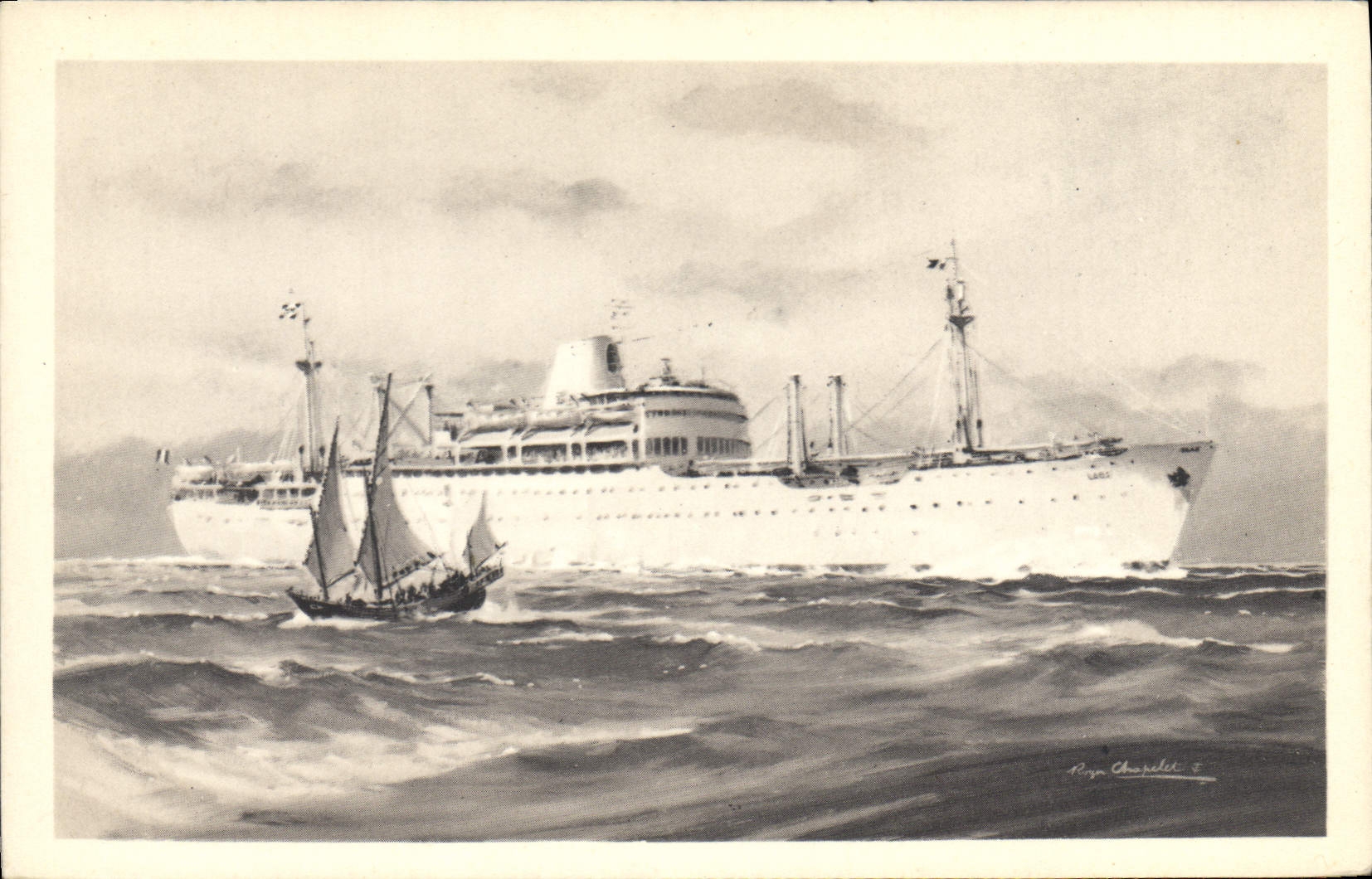 CPA Bateau Compagnie des Messageries Maritimes Laos