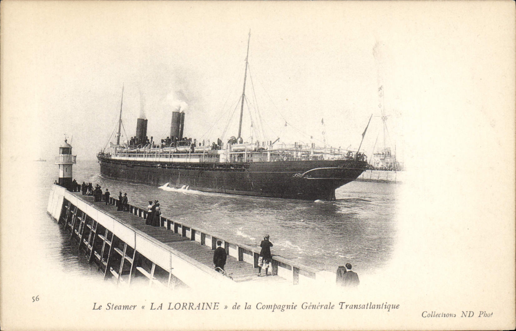CPA Bateau Le steamer La Lorraine de la Compagnie Generale Transatlantique