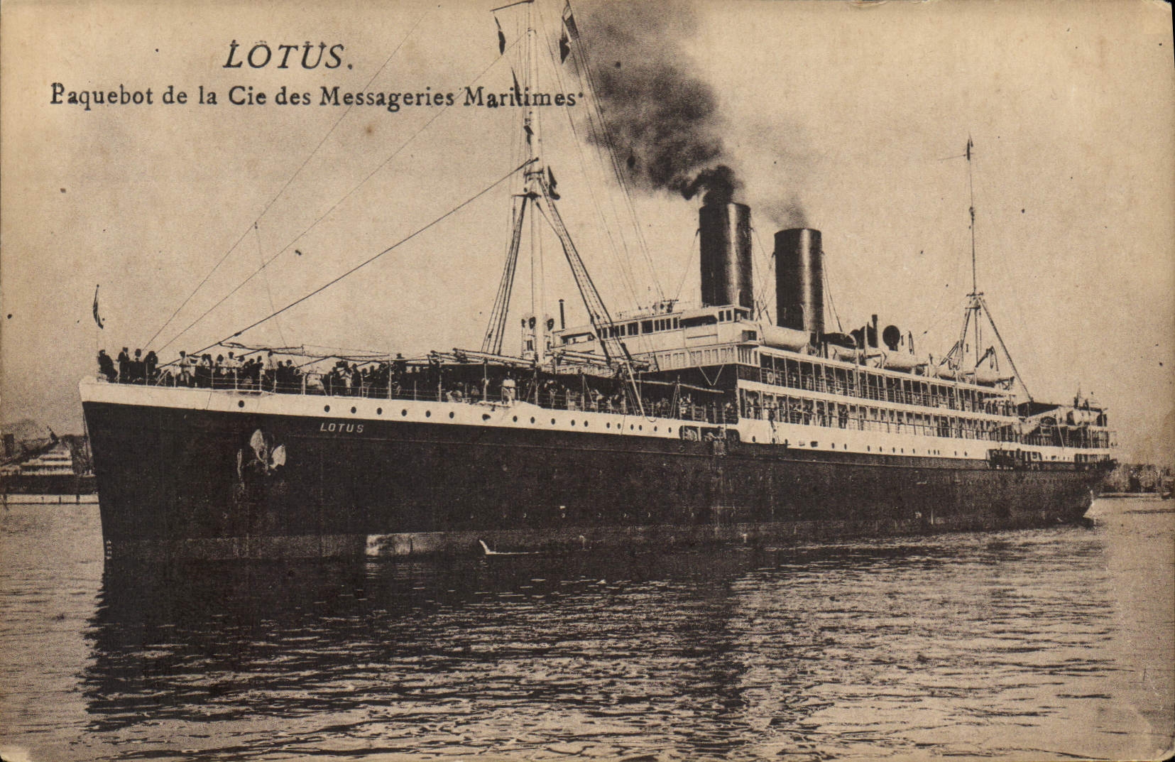 CPA Bateau Lotus Paquebot de la Cie des Messageries Maritimes
