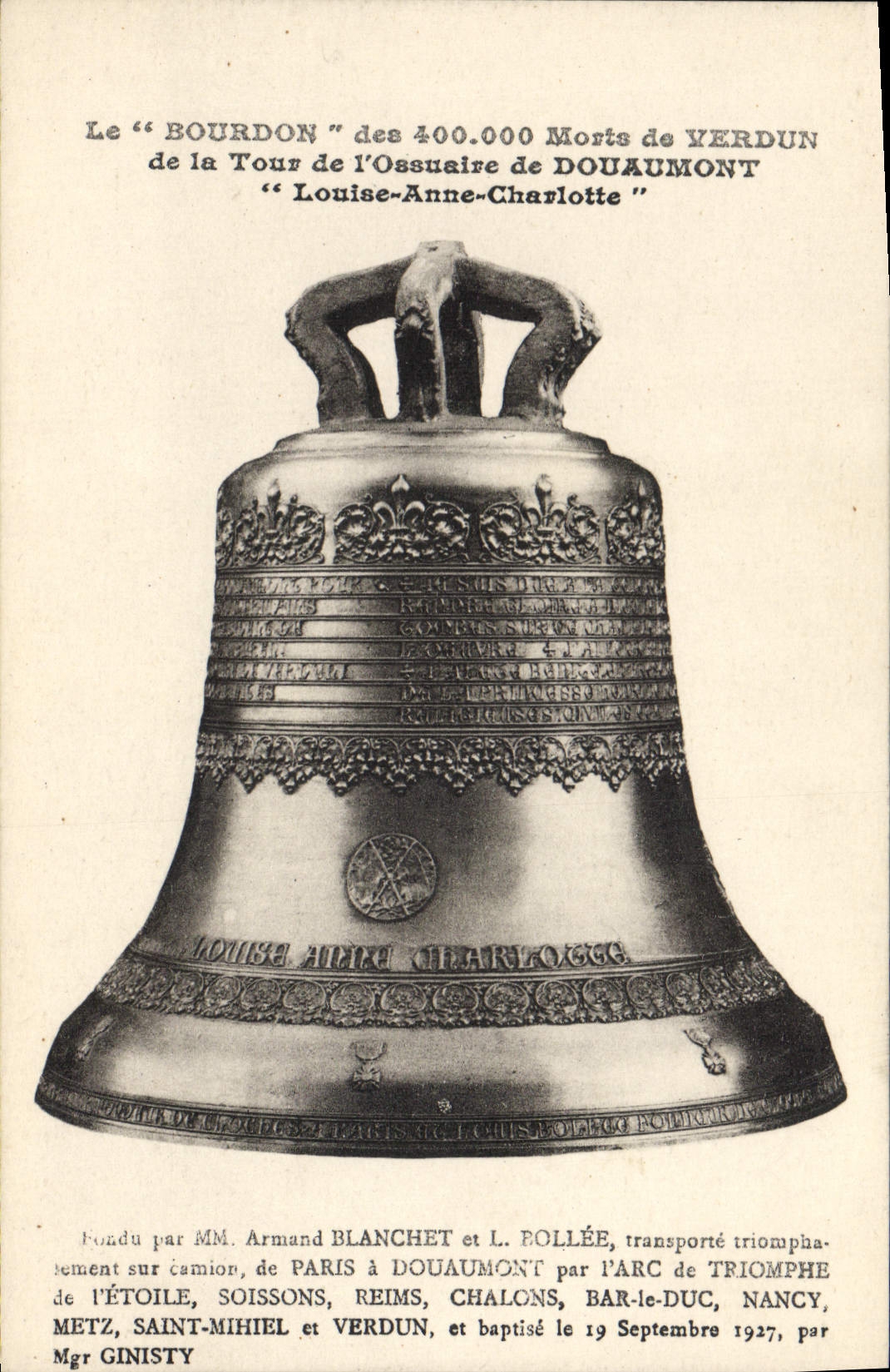 Vintage Postcard Bell the Bumblebee Turn of the ossuary of Douaumont Louis Anne Charlotte
