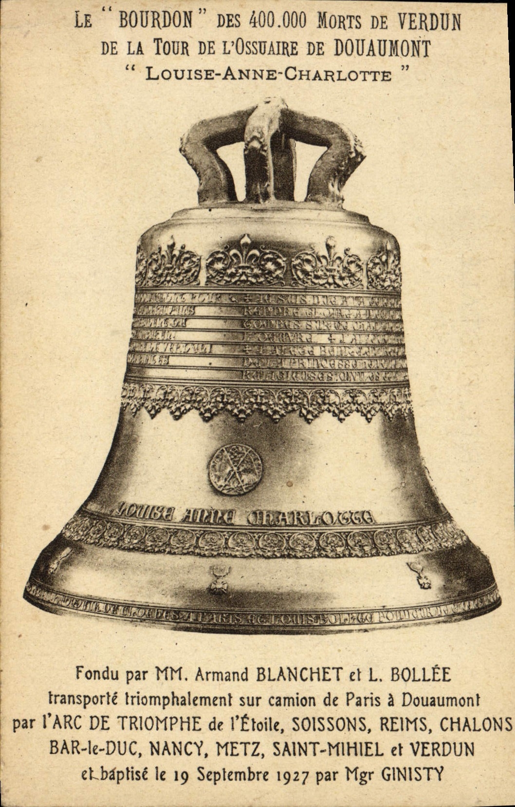 Vintage Postcard Bell the Bumblebee Turn of the Ossuary of Douaumont Louisa Anne Charlotte