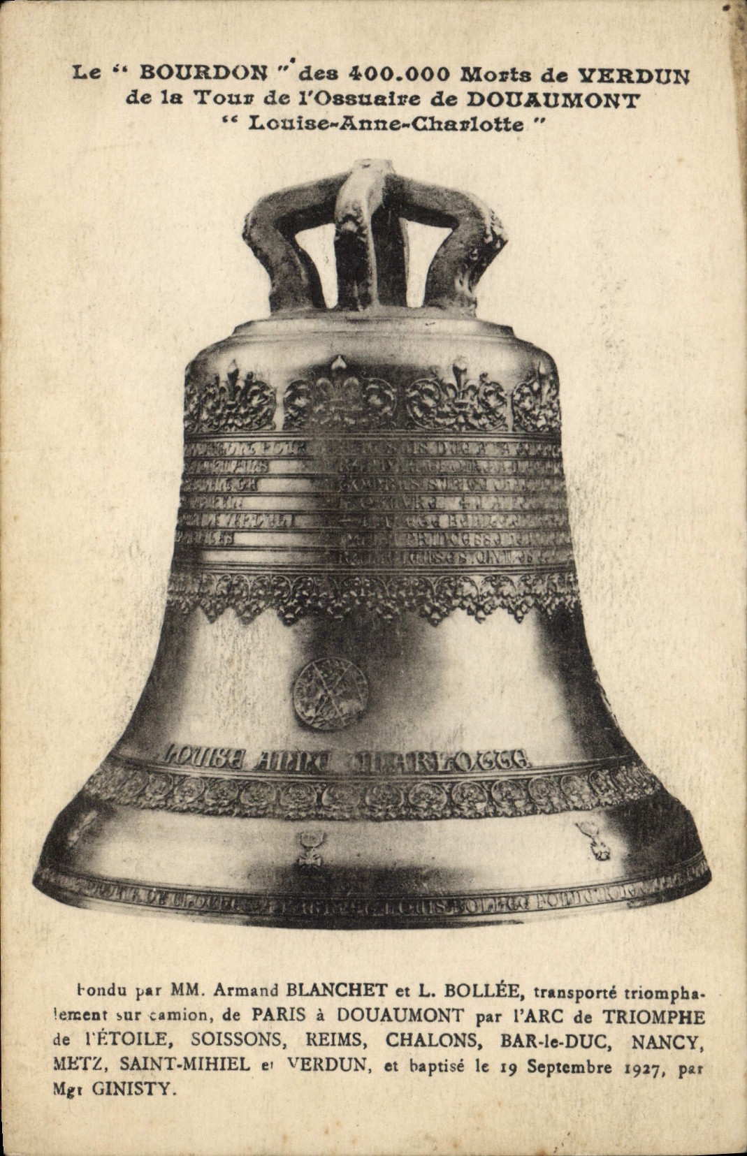 Vintage Postcard Bell the Bumblebee Turn of the ossuary of Douaumont Louise Anne Charlotte