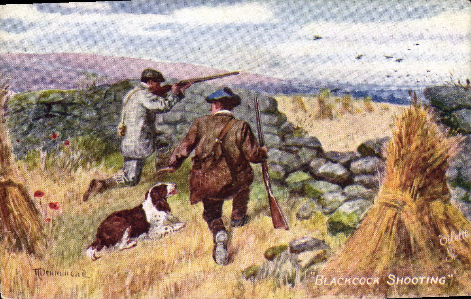 CPA Chasse Blackcock shooting Chasseurs