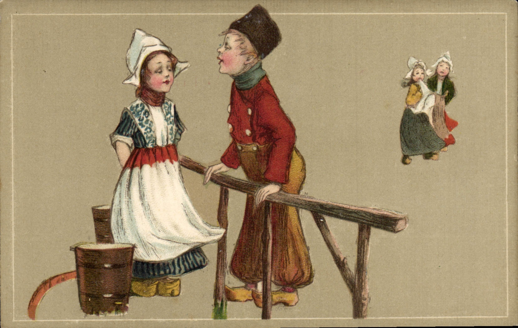Vintage Postcard Fantasy Illustrator Holland Children