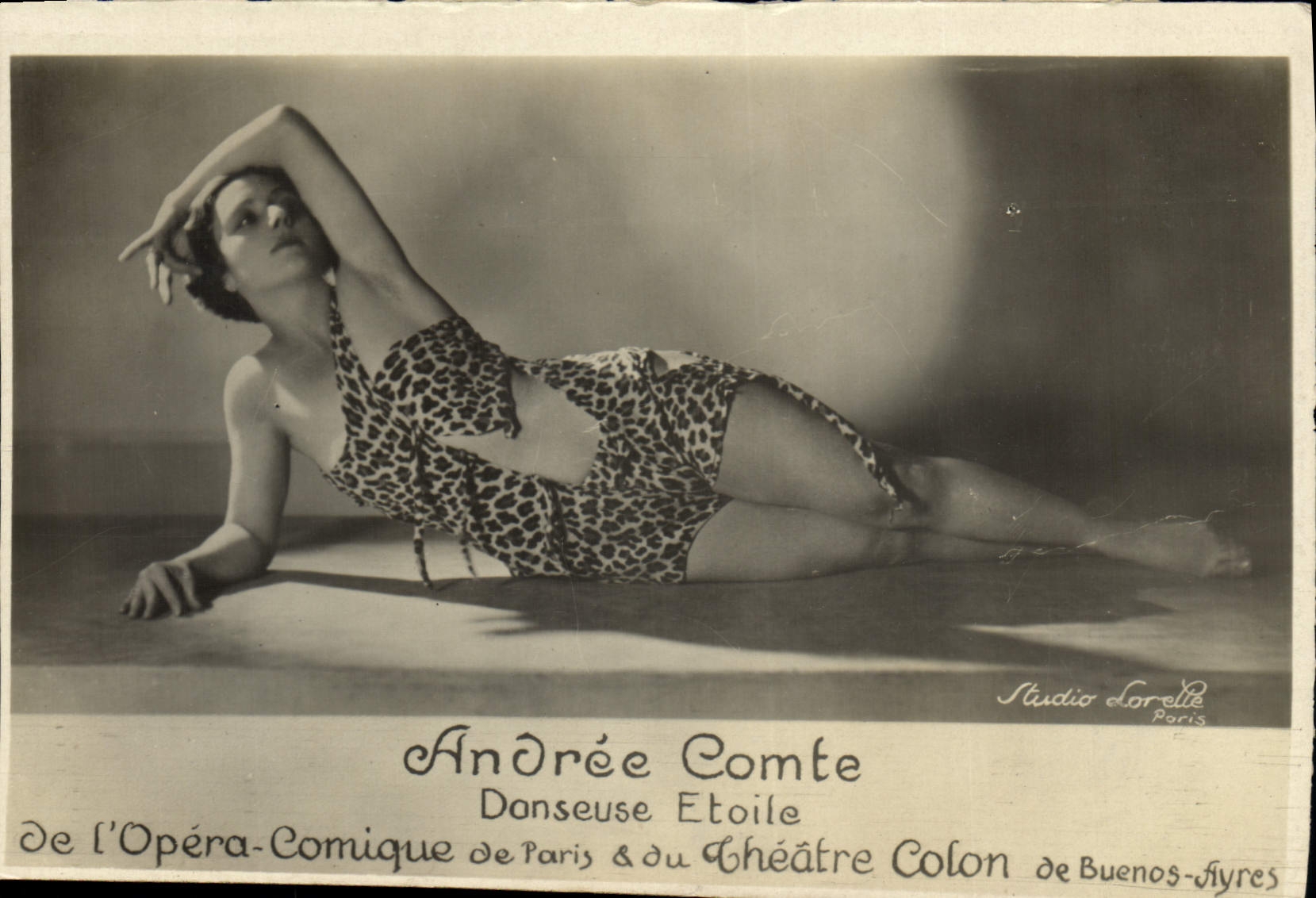 Vintage Postcard Andree Count Danseuse Etoile of the Comic Opera of Paris and the theater Colonist of Buenos Ayres