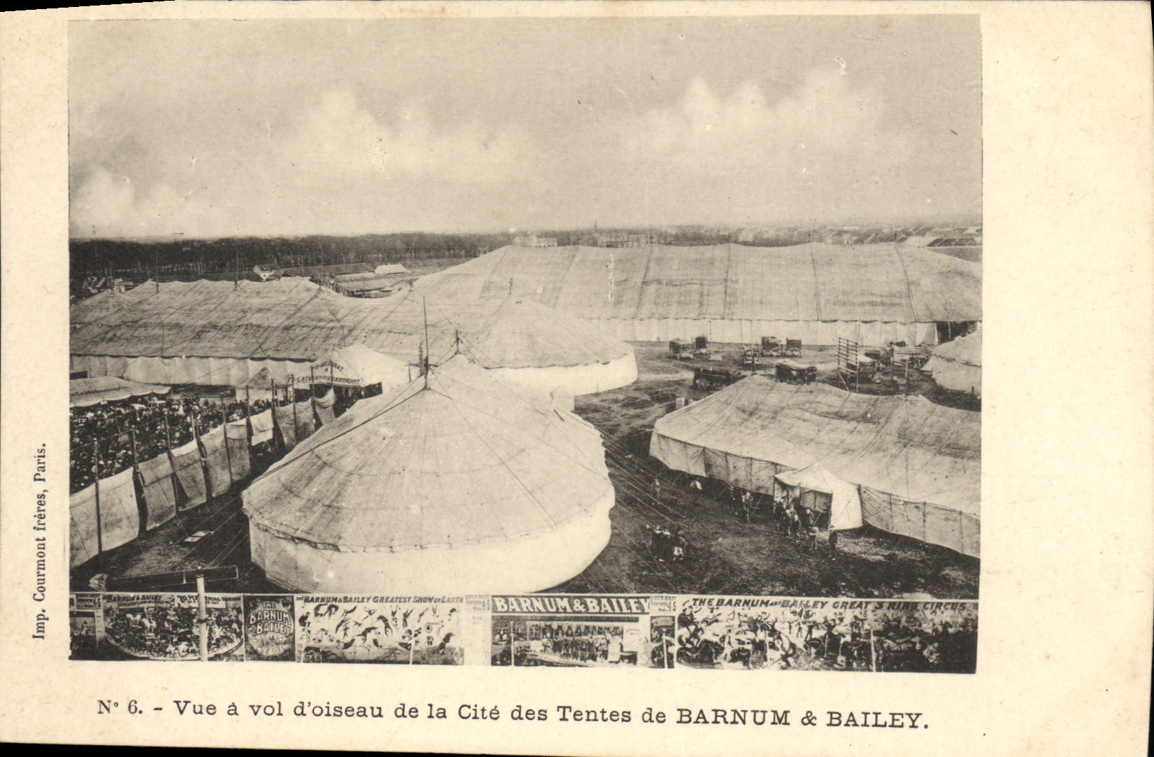 CPA Vue a vol d'oiseau de la Cite des Tentes de Bernum & Bailey Cirque
