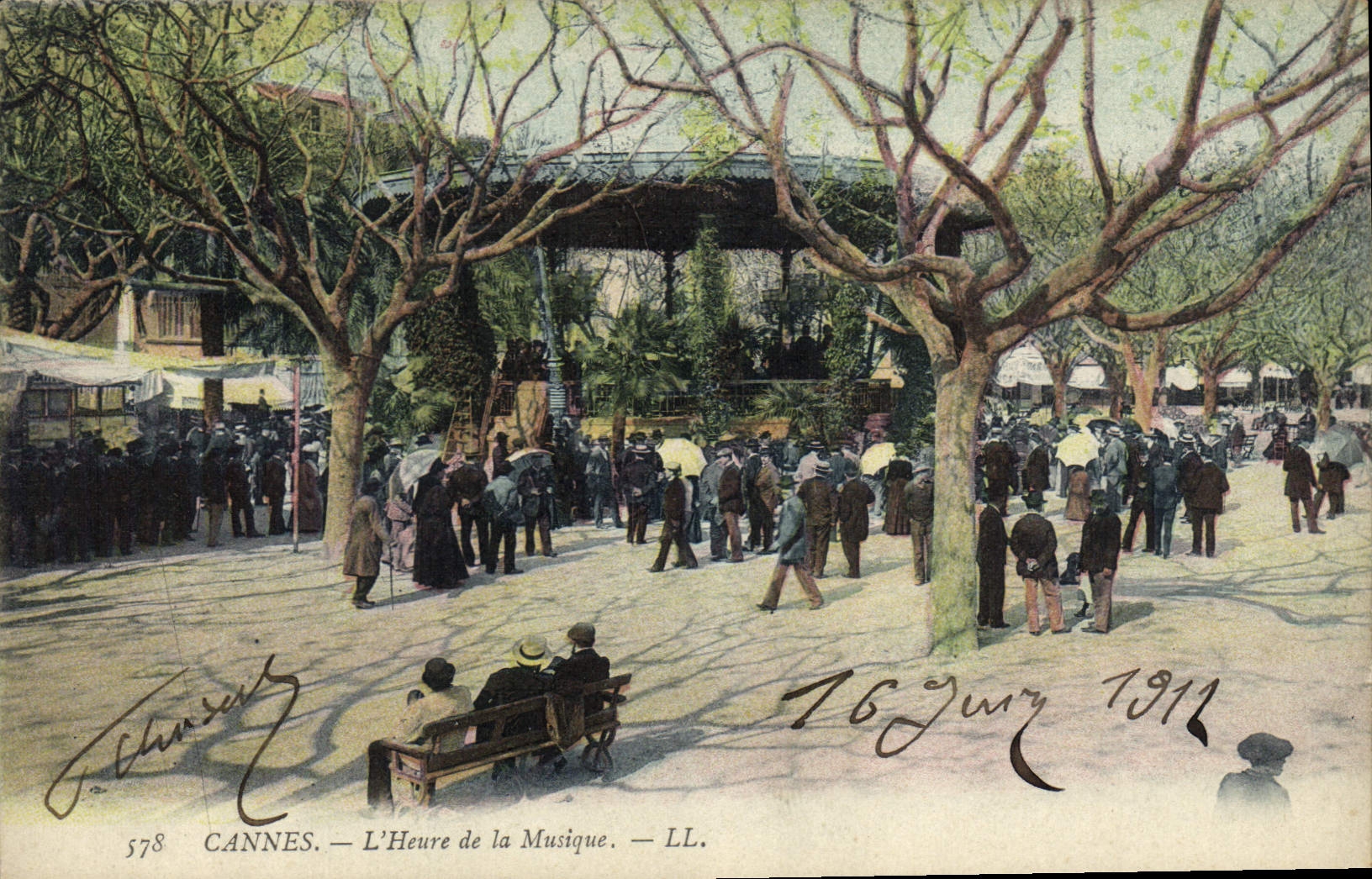 CPA Kiosque Cannes L'heure de la musique