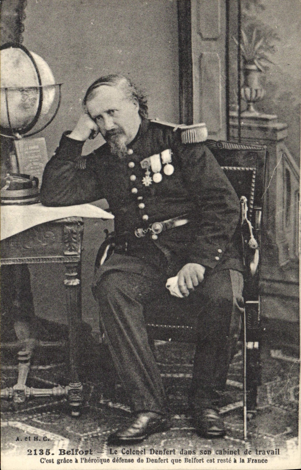 CPA Militaria Belfort Le colonel Denfert dans son cabinet de travail 