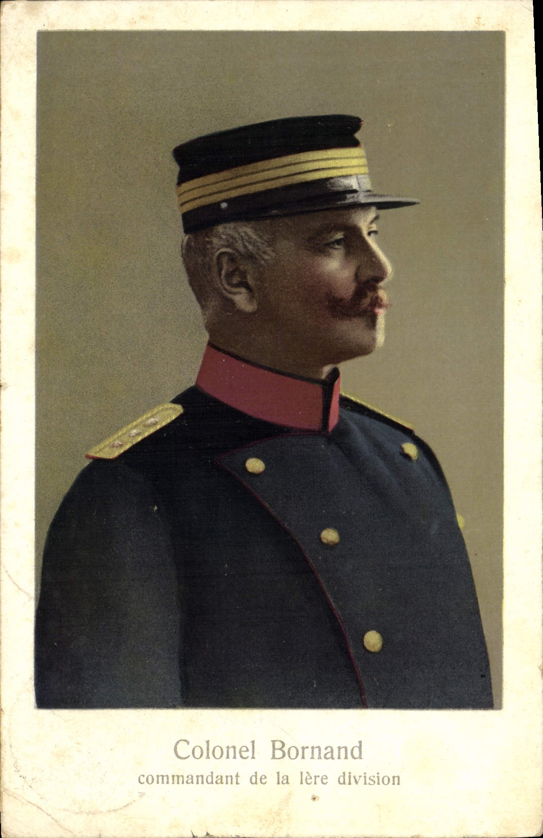 Postal Militaria Coronel Bornand Controlar de la 1.o división