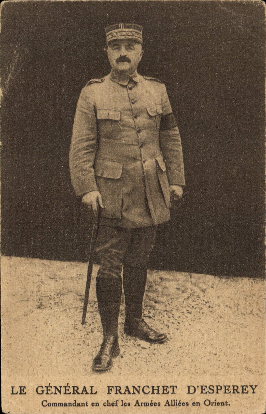 Vintage Postcard Militaria general Franchet d' Esperey Ordering in chief the Allied Armies in the East