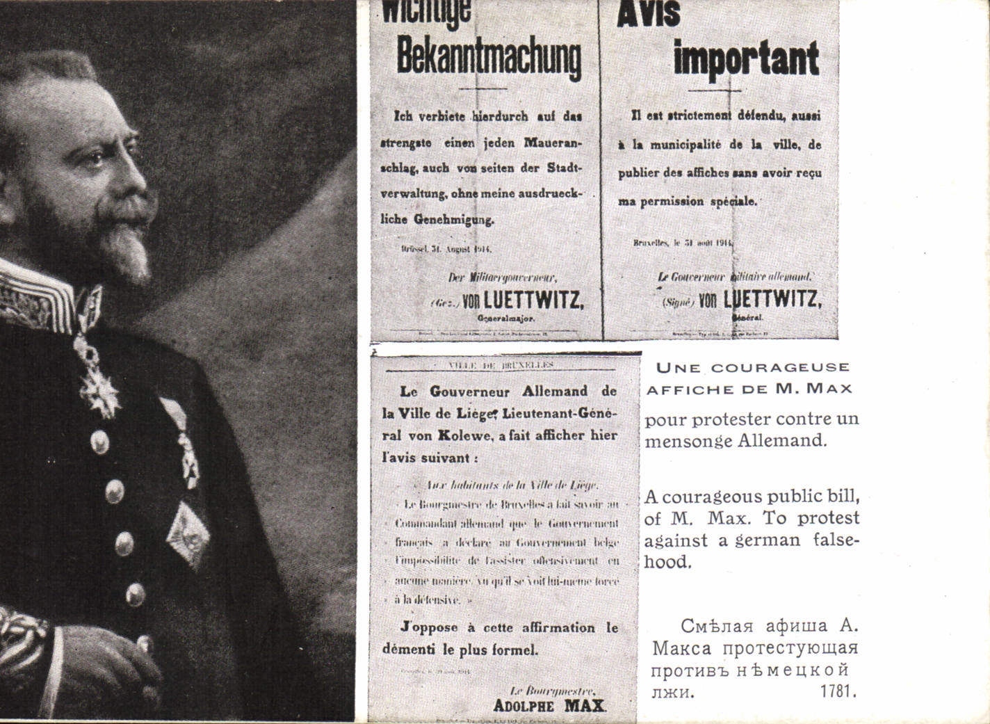 CPA Militaria Gouverneur allemand de la ville de Liege