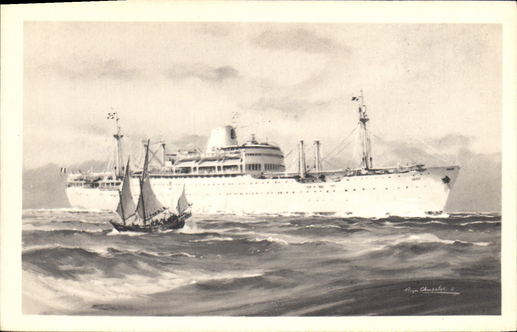 CPA Bateau Compagnie des Messageries Maritimes Laos