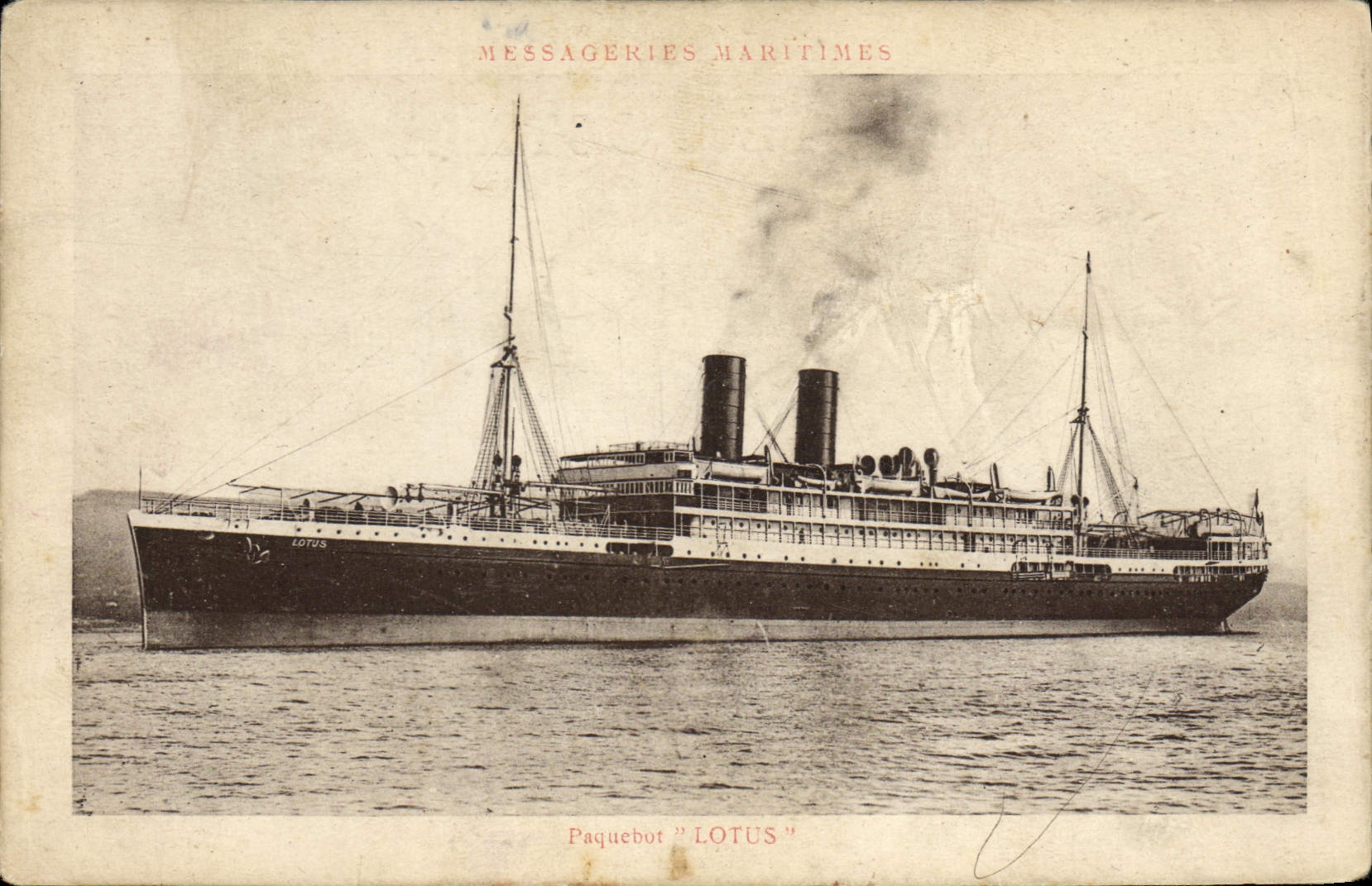 Vintage Postcard Boat Shipping company Lotus Steamer