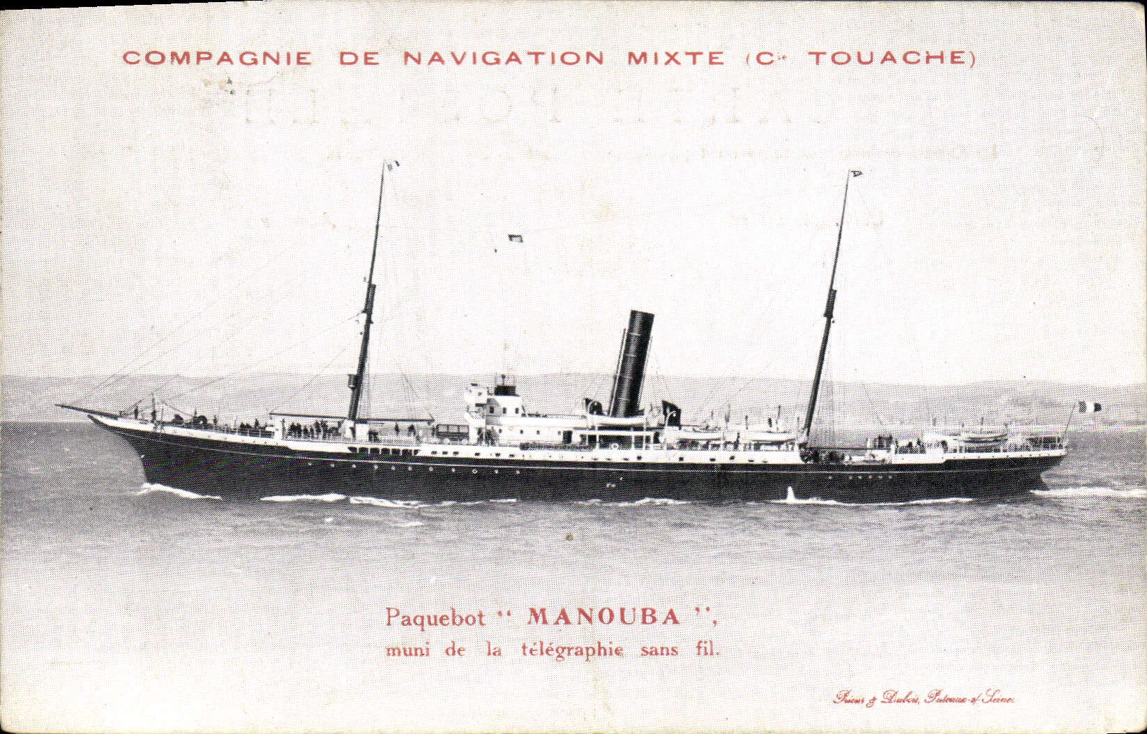 CPA Bateau Compagnie de Navigation mixete Cie Touache Paquebot Manouba