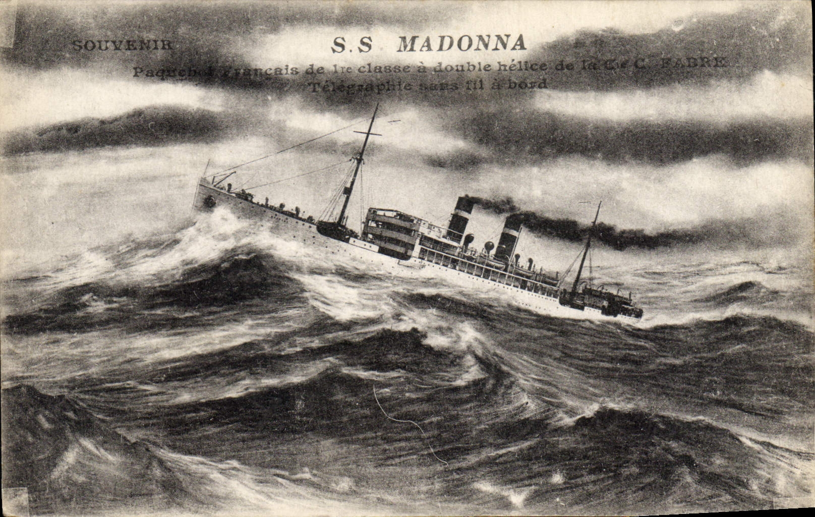 Vintage Postcard Boat SS Madonna Steamer