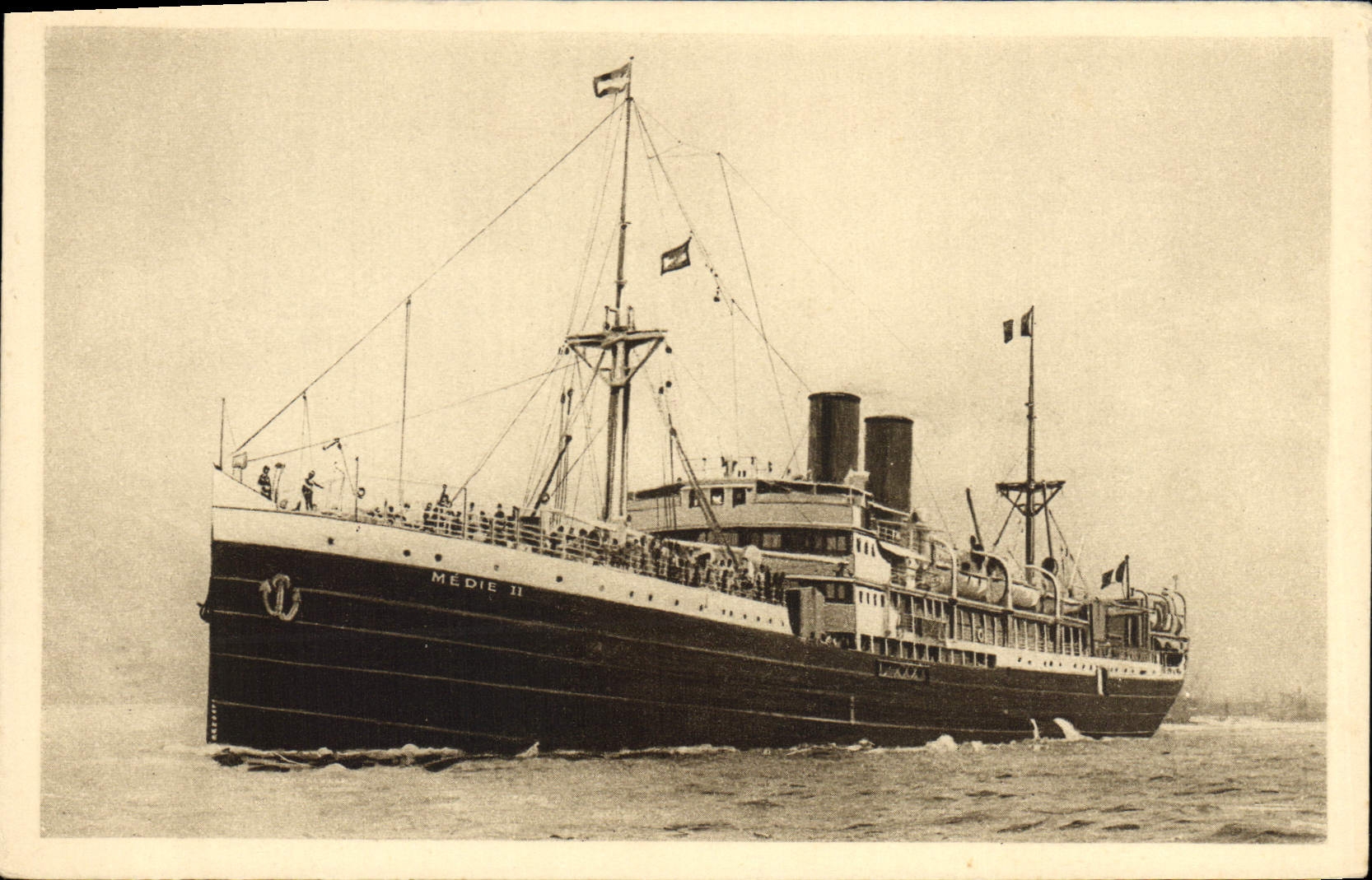 Vintage Postcard Boat Co Package SS Medie II