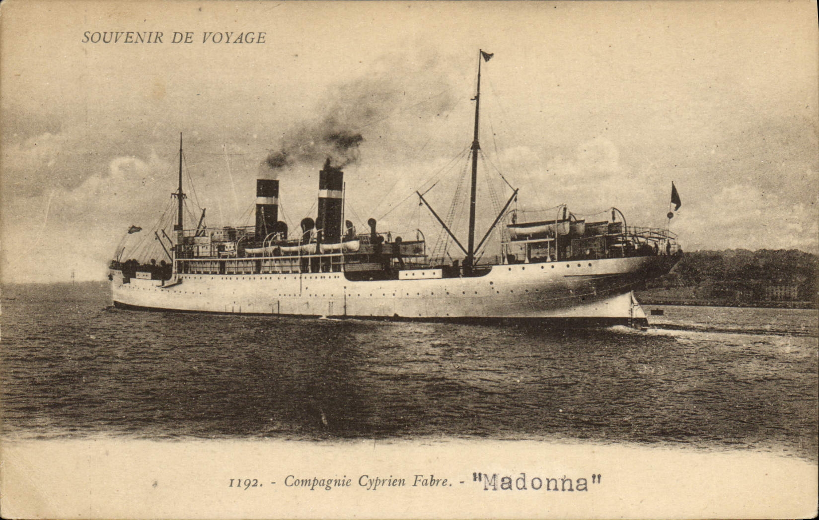 CPA Bateau Compagnie Cyprien Fabre Madonna