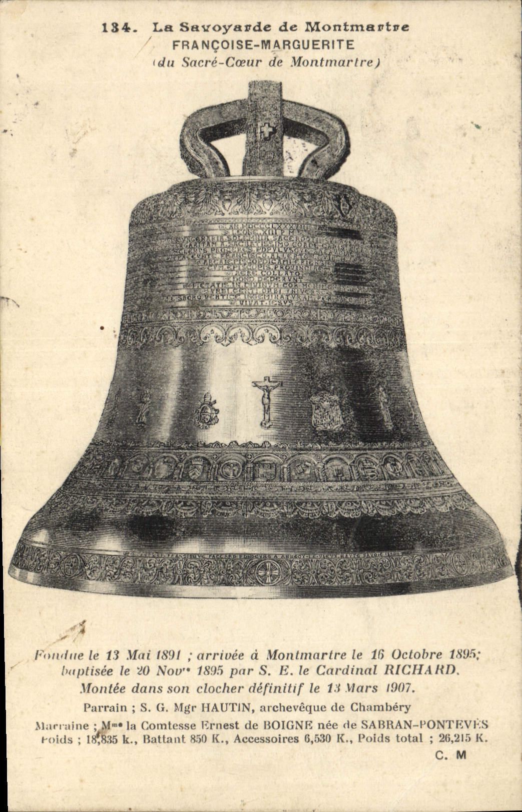 CPA Cloche La Savoyarde de Montmartre Francois Marguerite du Sacre Coeur de Montmartre 