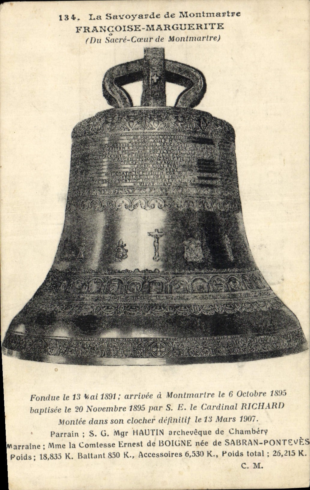 CPA Cloche La Savoyarde de Montmartre Francois Marguerite du Sacre Coeur de Montmartre 