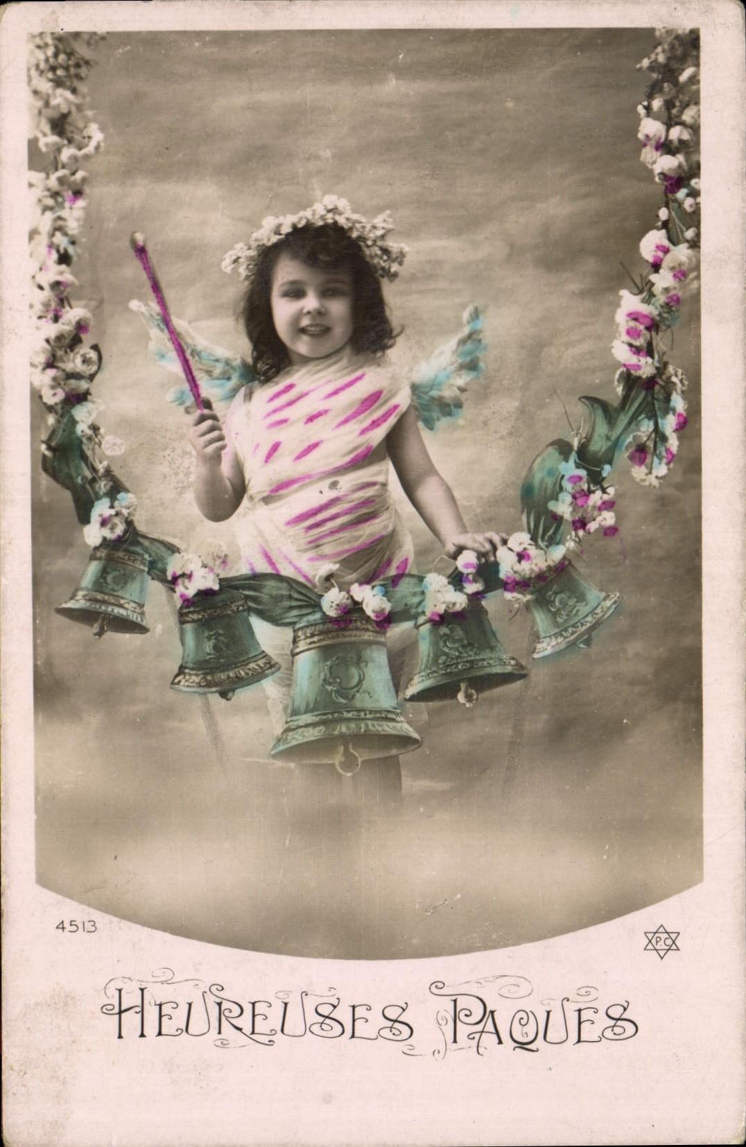 CPA Cloche Enfant Paques 