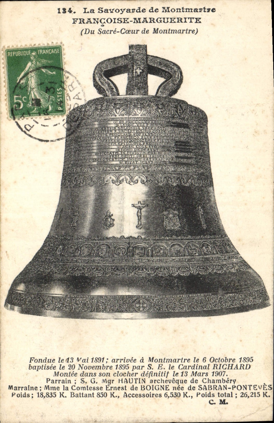 CPA Cloche La Savoyarde de Montmartre Francois Marguerite du Sacre Coeur de Montmartre