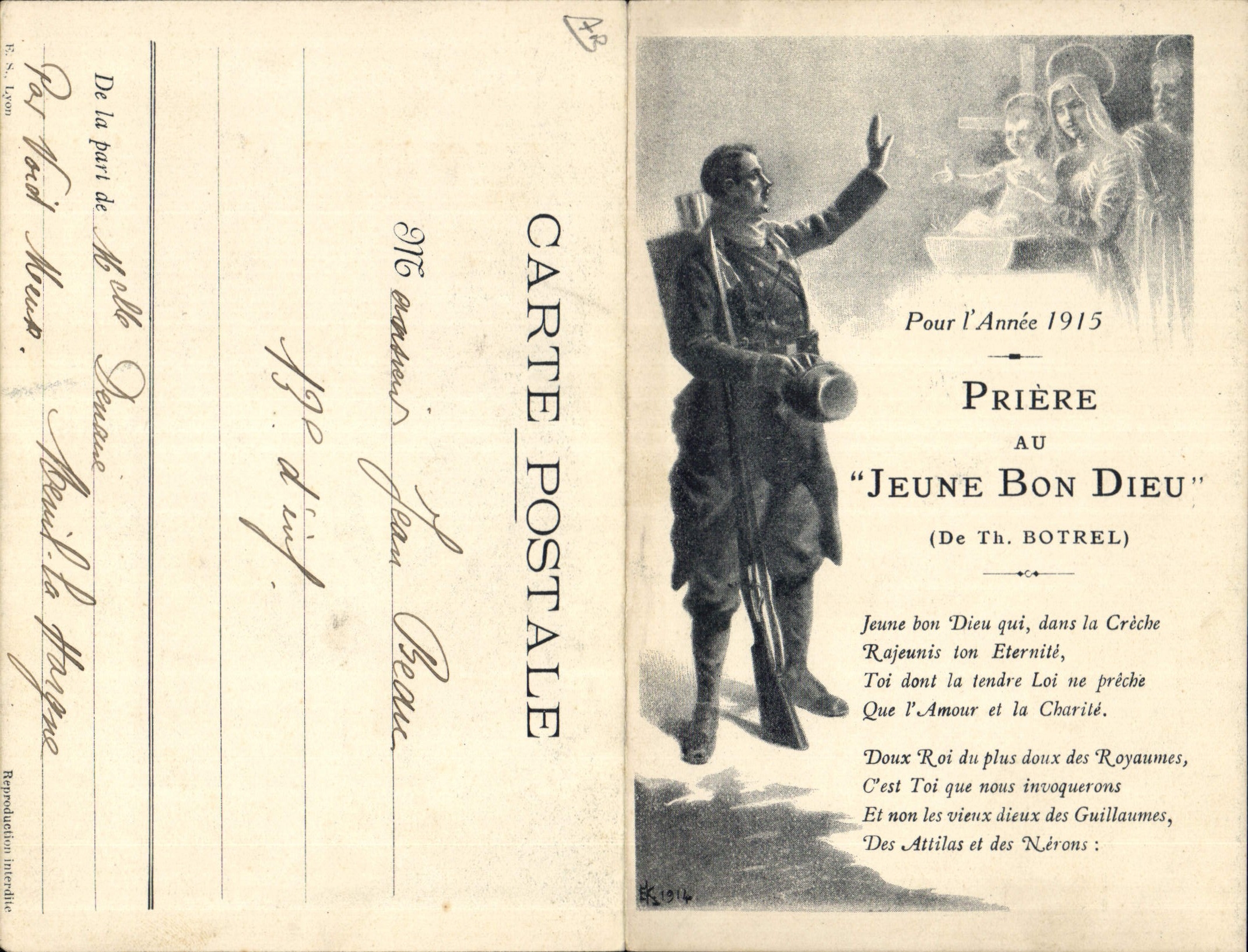 CPA Folklore Priere au Jeune Bon Dieu Th Botrel 
