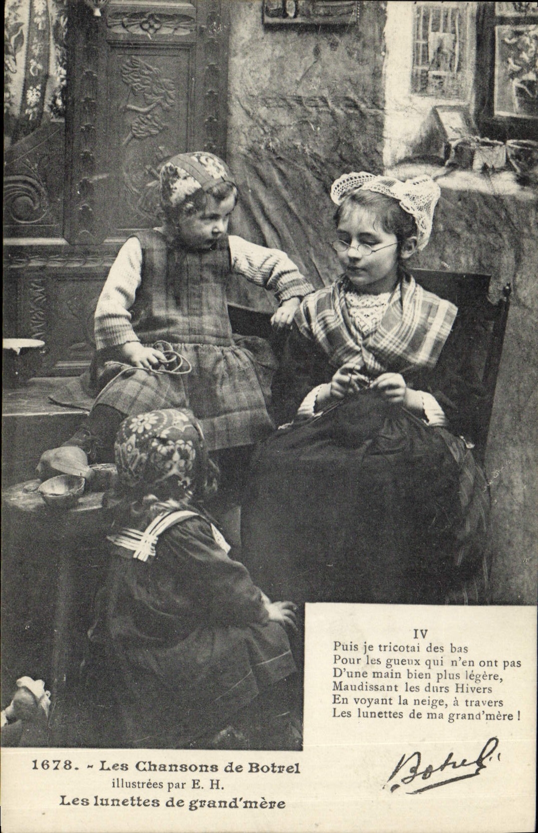 CPA Folklore Les chansons de Botrel illustrees Les lunettes de grand mere 