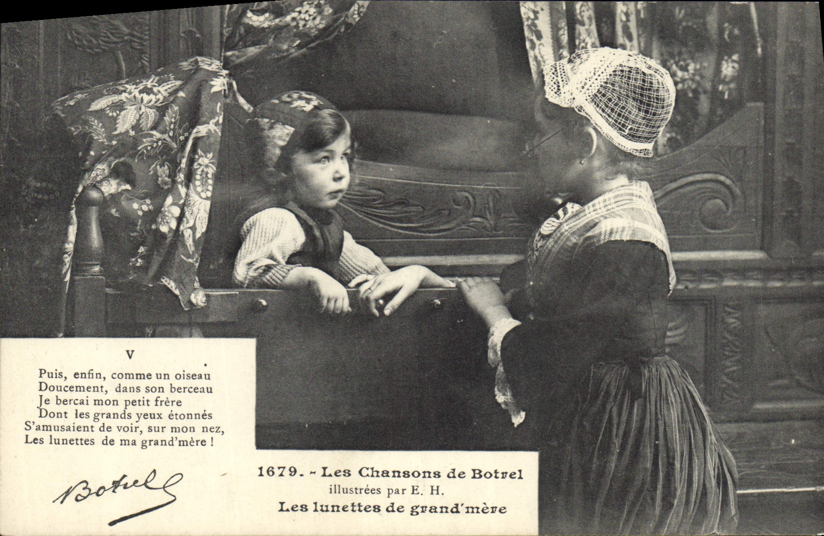 CPA Folklore Les chansons de Botrel illustrees Les lunettes de grand mere 
