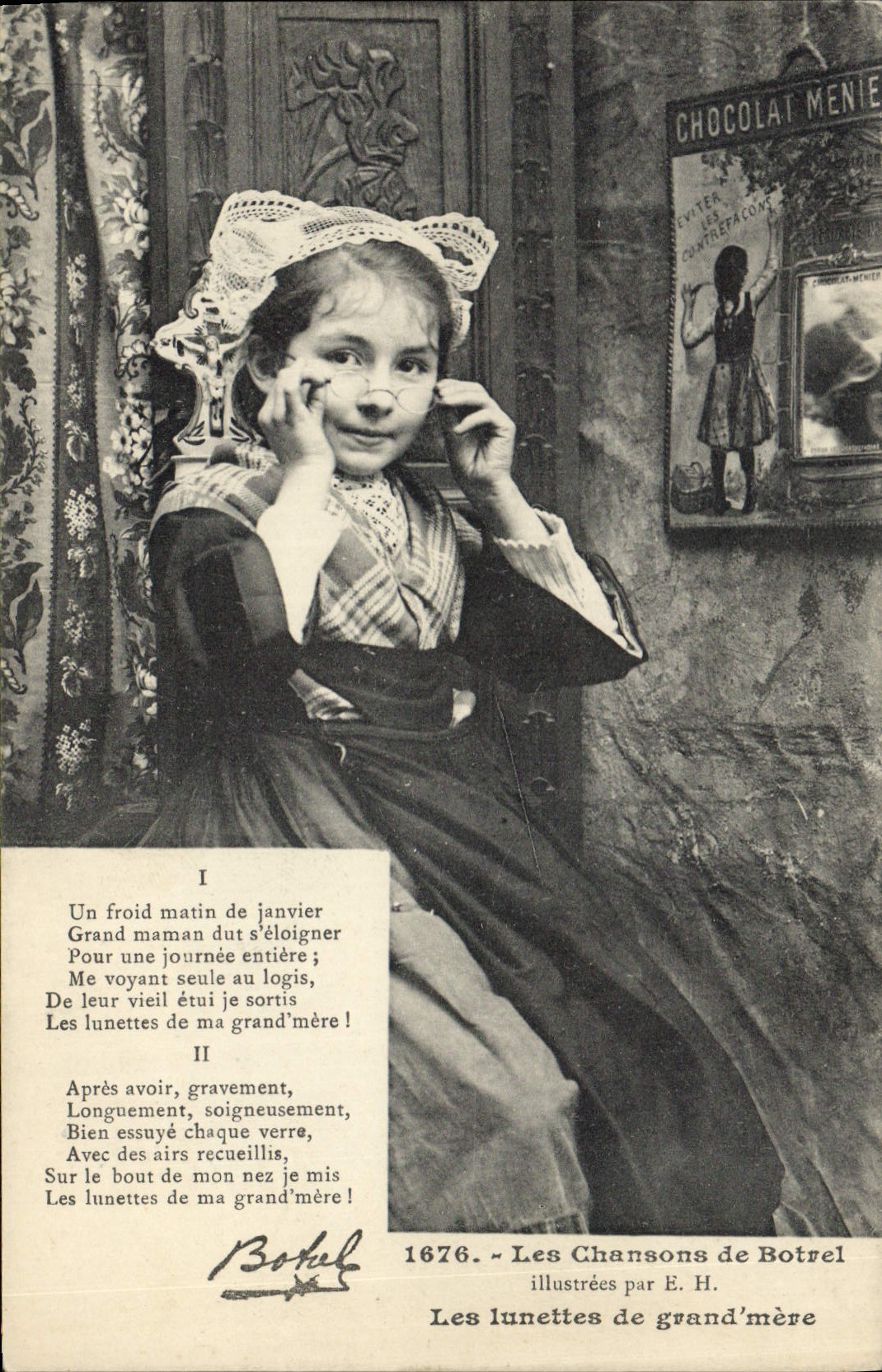 CPA Folklore Les chansons de Botrel illustrees Les lunettes de grand mere 