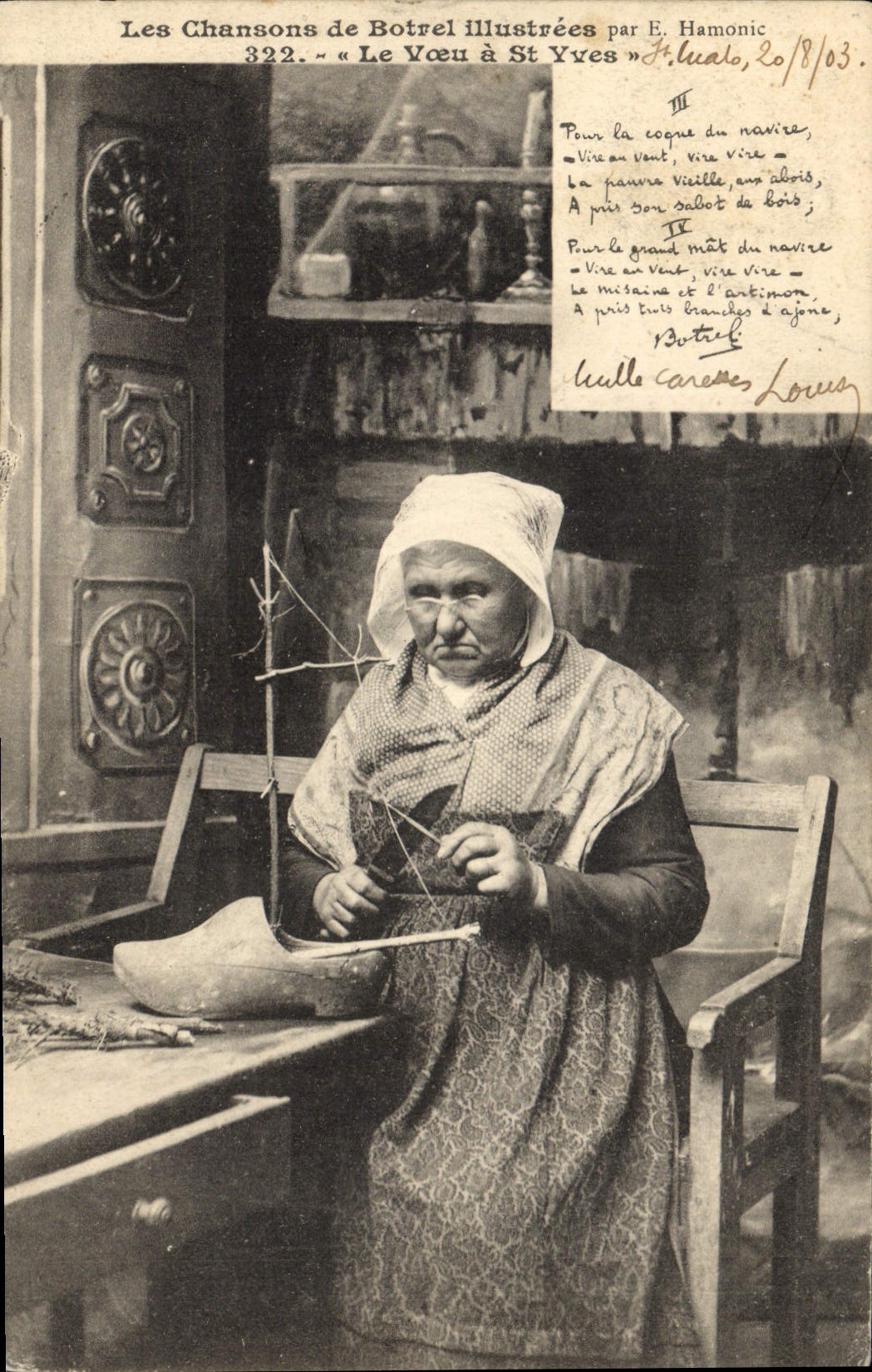 CPA Folklore Les chansons de Botrel illustrees Le voeu a St Yves 