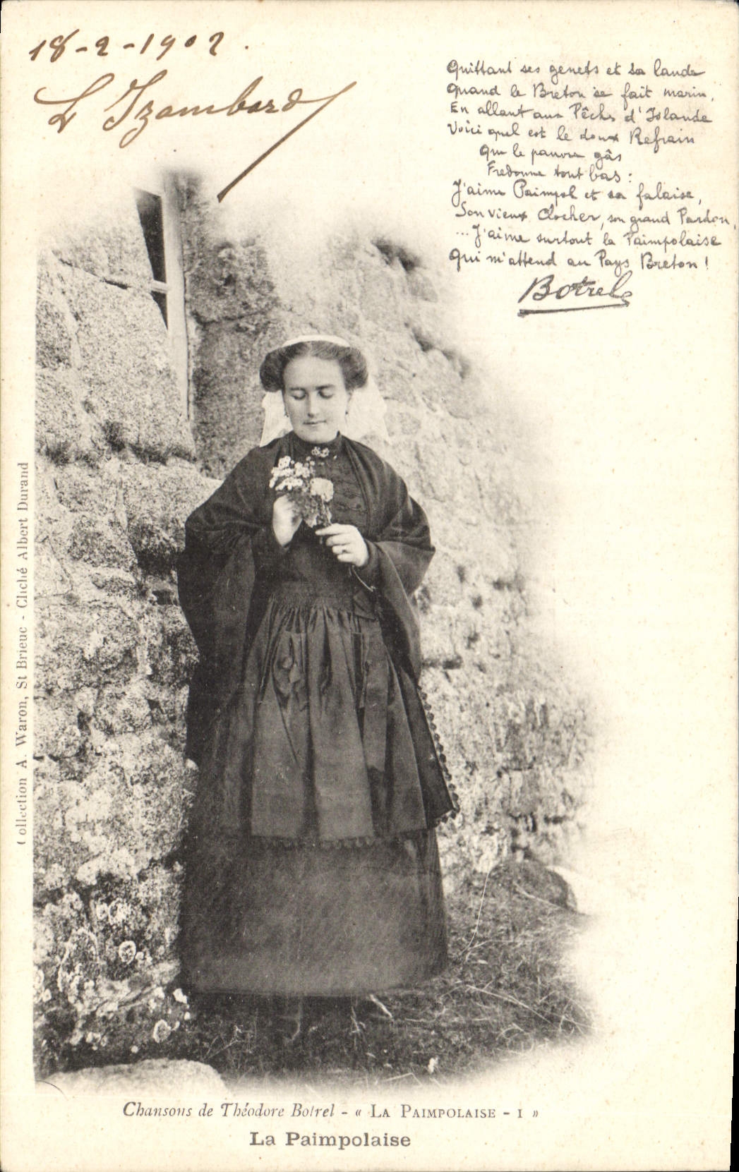 CPA Folklore Les chansons de Botrel illustrees La Paimpolaise 