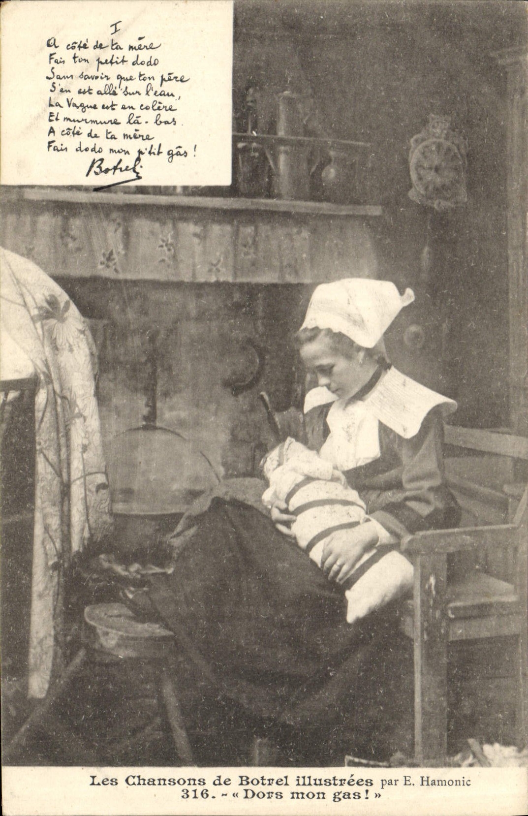 CPA Folklore Les chansons de Botrel illustrees Dors mon gas 