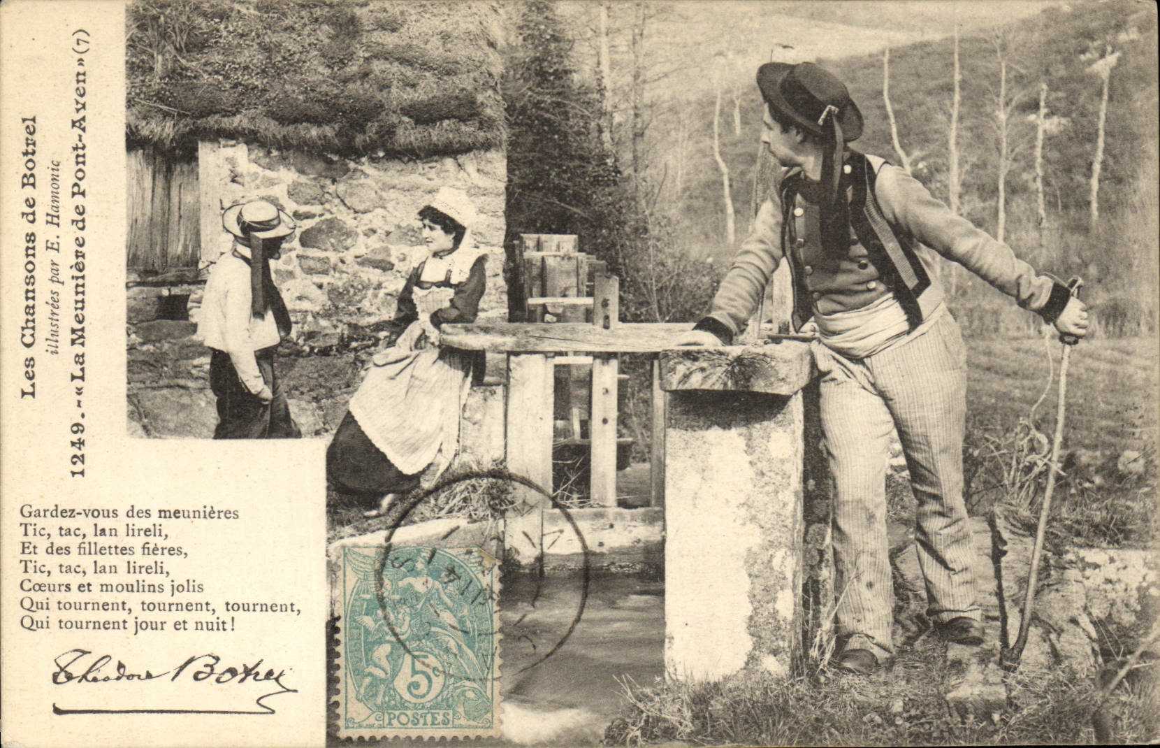 CPA Folklore Les chansons de Botrel illustrees La Meuniere a Pont Aven 