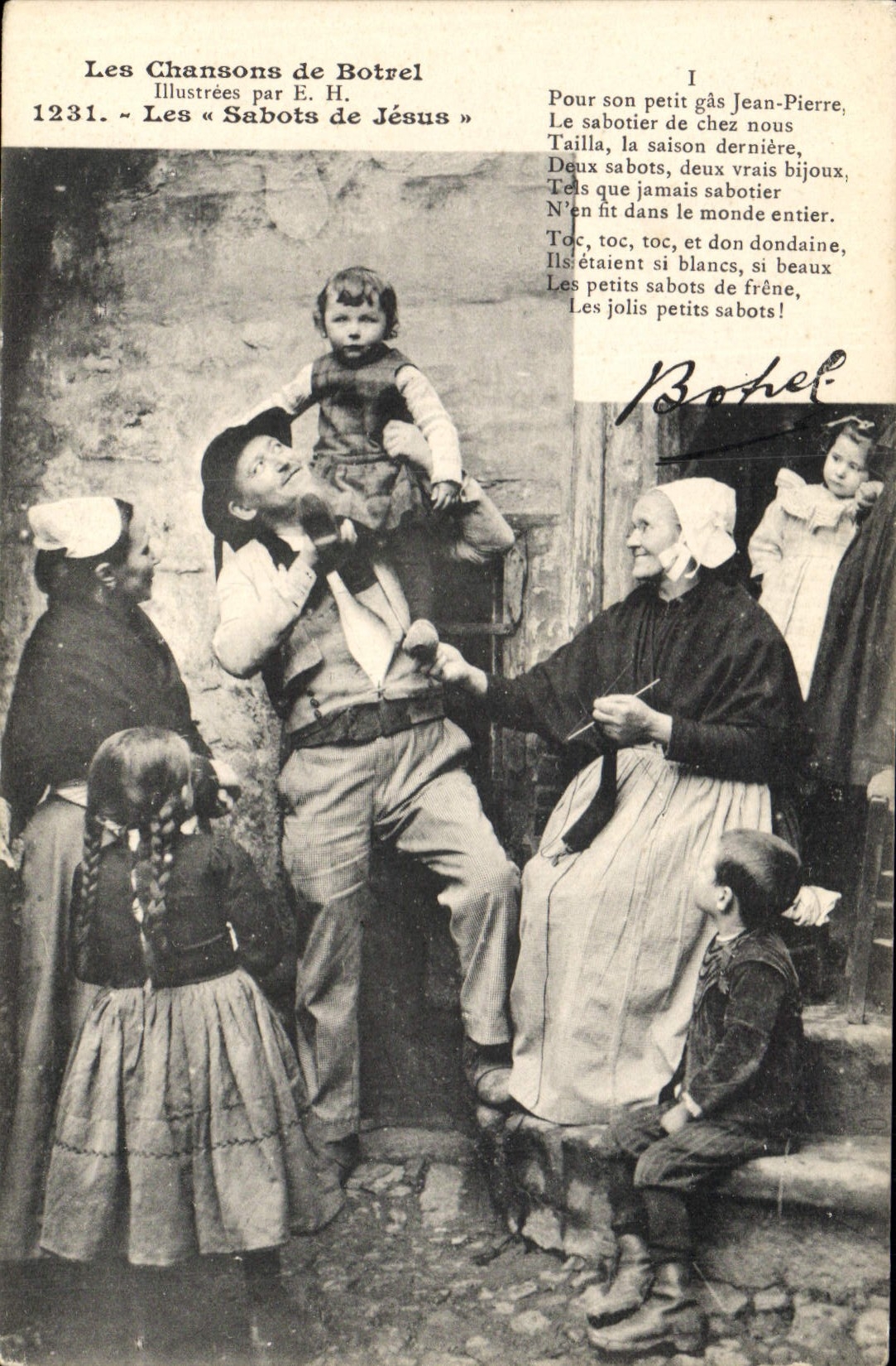 CPA Folklore Les chansons de Botrel illustrees Les sabots de Jesus 
