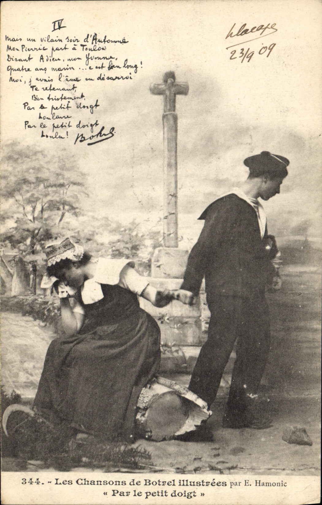 CPA Folklore Les chansons de Botrel illustrees Par le petit doigt 