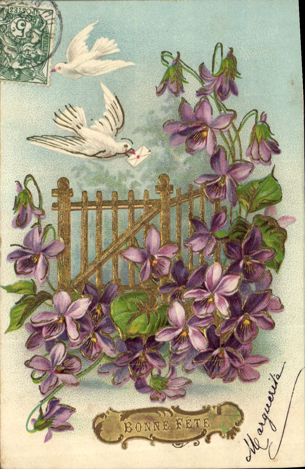 CPA Fantaisie Fleurs Colombes 