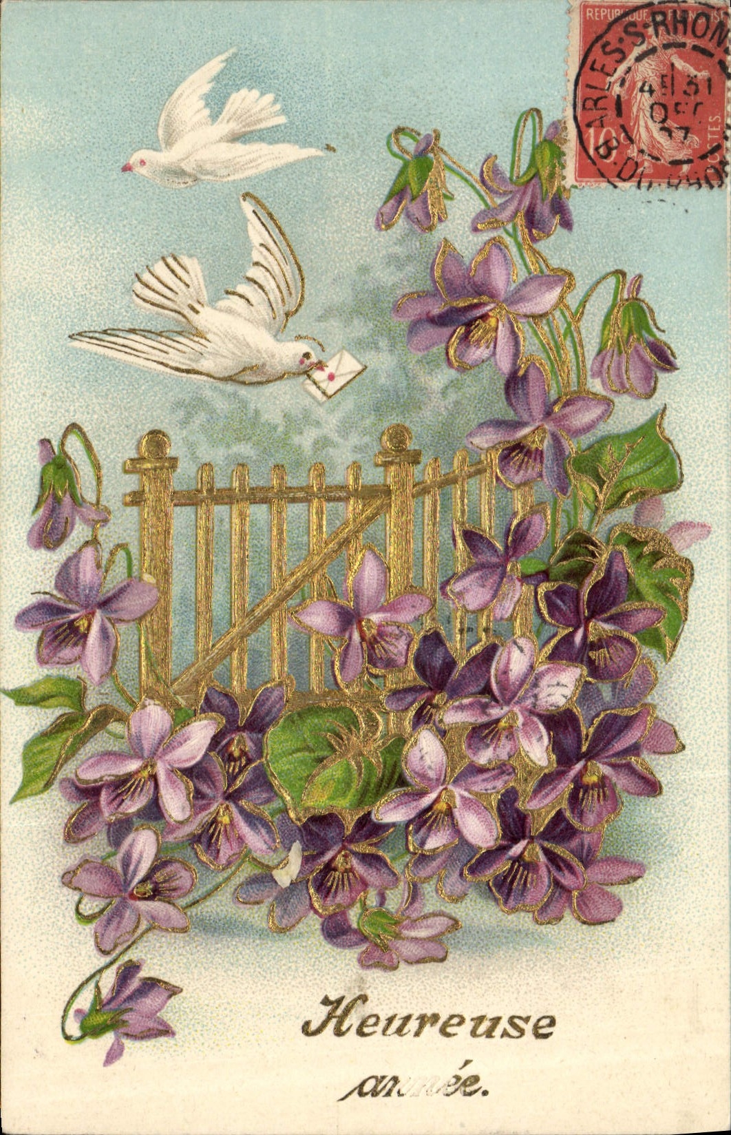 CPA Fantaisie Fleurs Colombes 